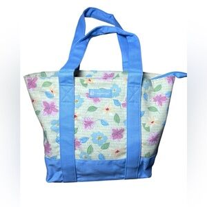 Longaberger NEW 2009 Mother’s Day Tote Bag Pastel Yellow Pink Blue Floral Blooms